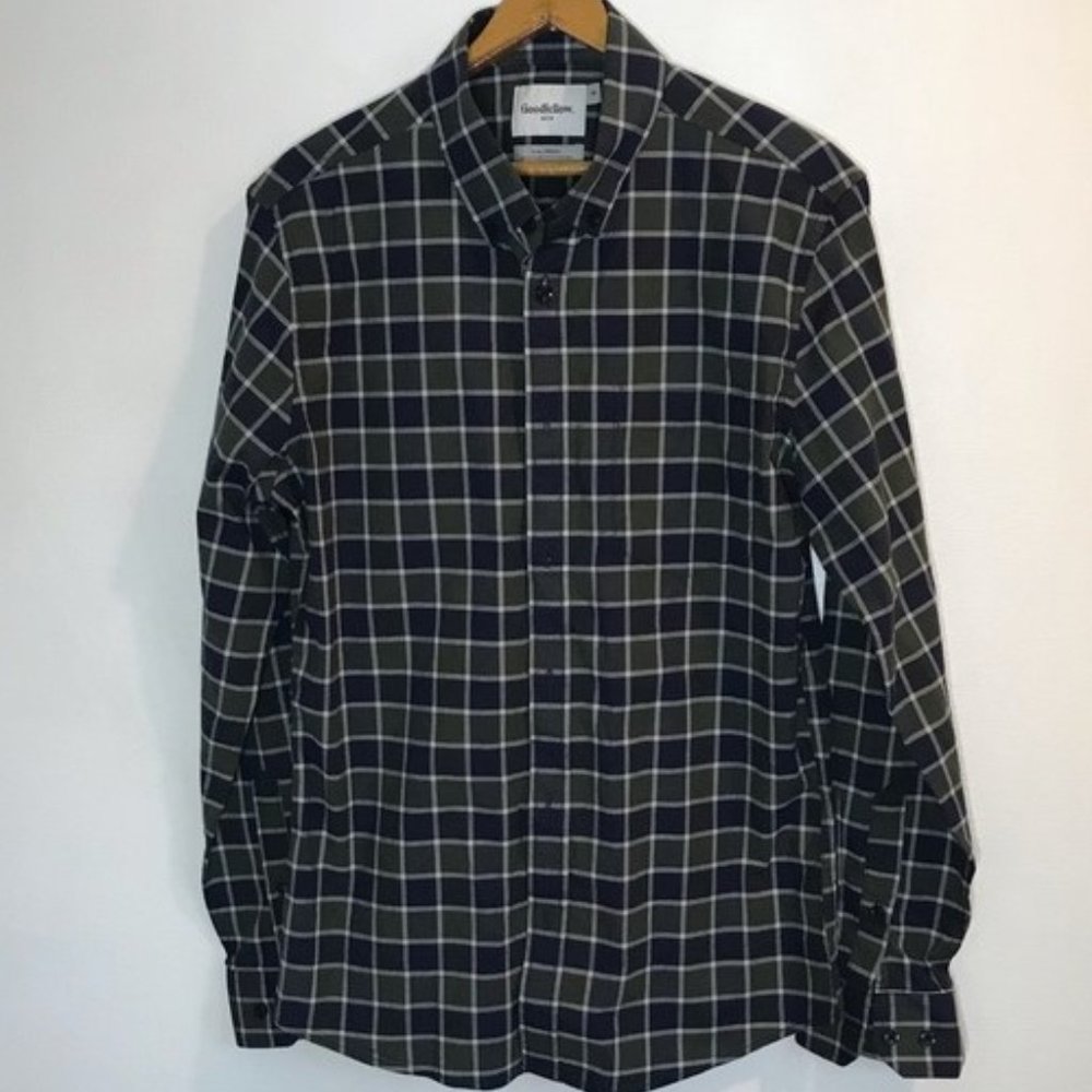 Goodfellow & Co Men's Button Up Shirt Slim Fit Plaid Long Sleeve New With Tags - Picture 3 of 6